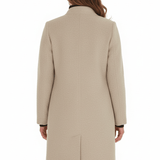 Women's Tailored Wool Stand-Collar Button-Front Overcoat