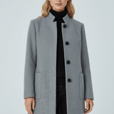 Women's Tailored Wool Stand-Collar Button-Front Overcoat