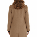 Women's Tailored Wool Stand-Collar Button-Front Overcoat