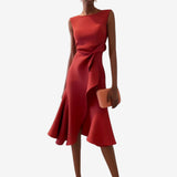 Sleeveless Asymmetrical Midi Dress