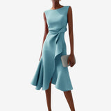 Sleeveless Asymmetrical Midi Dress