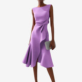 Sleeveless Asymmetrical Midi Dress