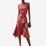 Sleeveless Asymmetrical Midi Dress