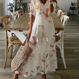 Floral V-Neck Midi Dress