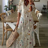 Floral V-Neck Midi Dress