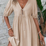 Women’s Tie Front Smock Dress