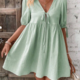 Women’s Tie Front Smock Dress