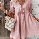 Women’s Tie Front Smock Dress