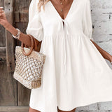 Women’s Tie Front Smock Dress
