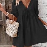 Women’s Tie Front Smock Dress