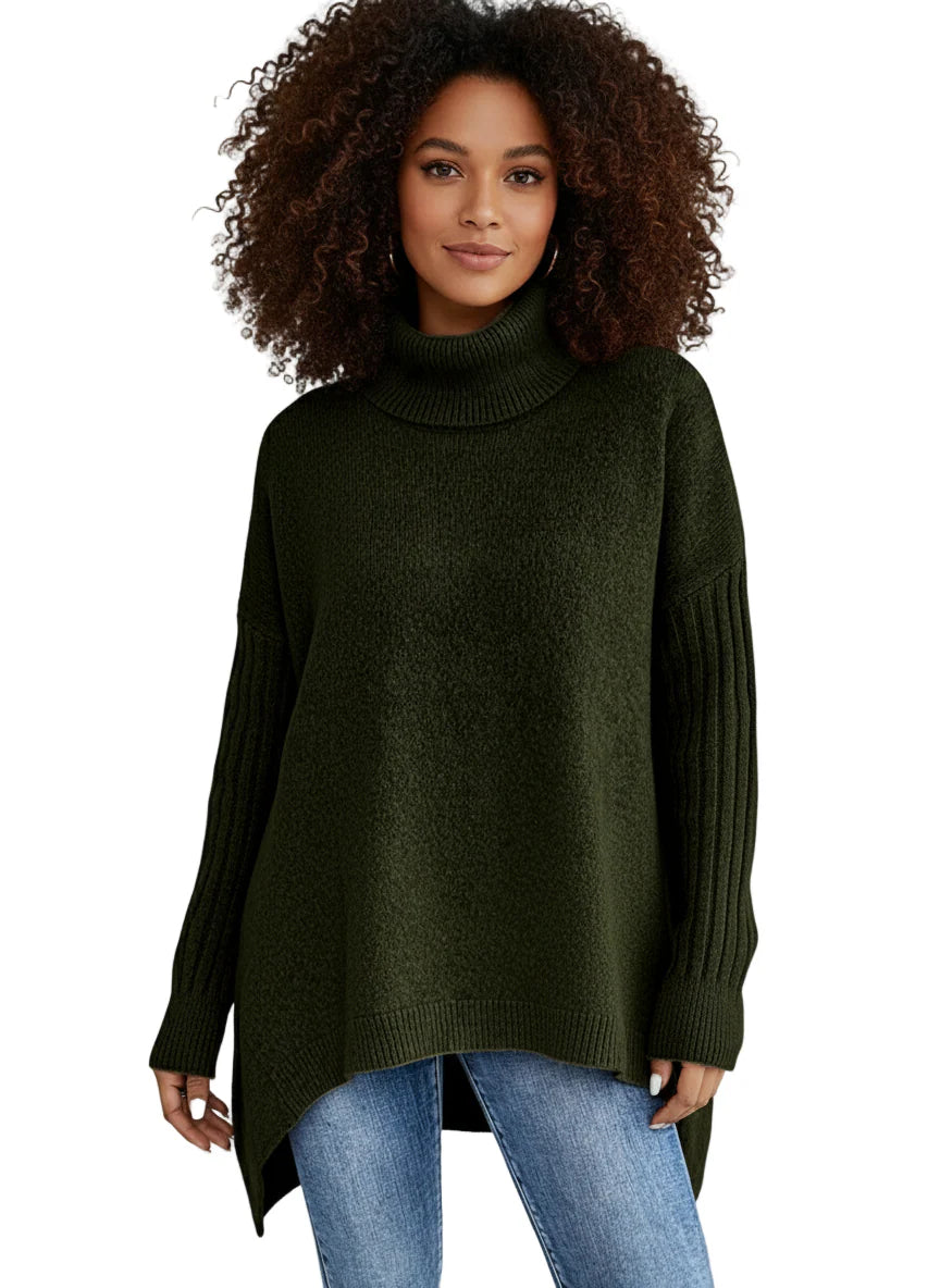 Ladies’ Long Roll Neck Jumper