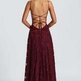Strapless Lace Maxi Evening Dress