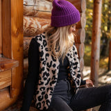 Ladies’ Leopard Print Teddy Gilet