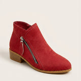 Women's Cushioned Footbed Zip Ankle Boots
