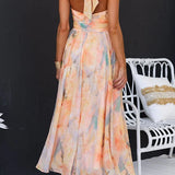 Women's Floral Halter Maxi Dress