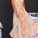 Women's Floral Halter Maxi Dress