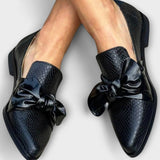 Ladies’ Black Bow Detail Loafers