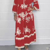 Women's Printed Button Front Maxi Dress