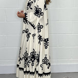 Women's Printed Button Front Maxi Dress