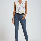 Women's Sleeveless Wrap Front Blouse