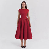 Women's Cap Sleeve Midi Dress