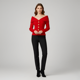 Women's Off Shoulder Button Front Top