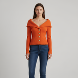 Women's Off Shoulder Button Front Top
