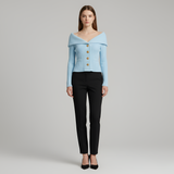 Women's Off Shoulder Button Front Top