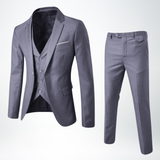 Men's Formal Three-Piece Slim Fit Wool Blend Suit