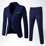 Men's Formal Three-Piece Slim Fit Wool Blend Suit