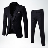 Men's Formal Three-Piece Slim Fit Wool Blend Suit
