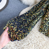 Women's One Shoulder Sequin Top