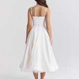 Women's Sweetheart Fit and Flare Midi Dress