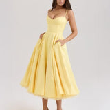 Women's Sweetheart Fit and Flare Midi Dress