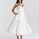 Women's Sweetheart Fit and Flare Midi Dress