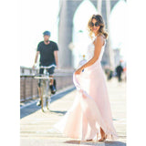 Lace Bodice Chiffon Maxi Dress