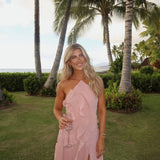 Women's One Shoulder Ruffle Maxi Dress