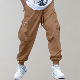 Cargo Joggers with Elastic Drawstring Waist and Pockets
