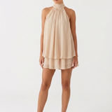 Tiered Halter Mini Dress