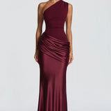 One-Shoulder Draped Maxi Dress