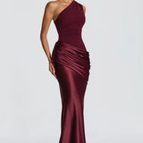 One-Shoulder Draped Maxi Dress
