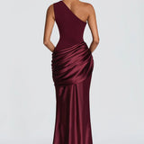 One-Shoulder Draped Maxi Dress