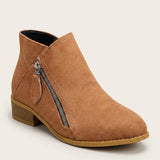 Women's Cushioned Footbed Zip Ankle Boots