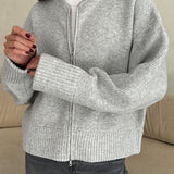 Ladies’ Ribbed Zip-Up Cardigan