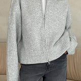 Ladies’ Ribbed Zip-Up Cardigan