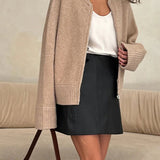Ladies’ Ribbed Zip-Up Cardigan