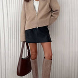 Ladies’ Ribbed Zip-Up Cardigan
