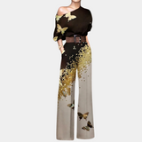 Women's Printed Off Shoulder Jumpsuit