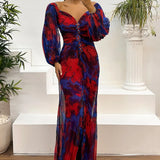Ladies’ Off-Shoulder Chiffon Dress