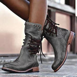 Women's Lace-Up Mid Calf Ankle Boots